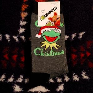 The Muppets Mens Kermit Christmas Crew Socks 2-Pack  NWT
